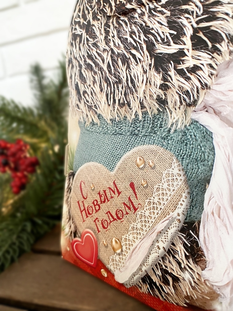 Коробка новогодняя подарочная Ежик Тим, 120х66х144 мм — изображение 5